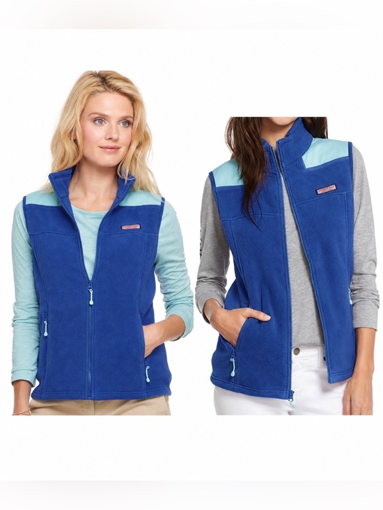 Vineyard Vines Jackets & Blazers - Vineyard Vines Royal Blue Fleece Vest with Mint Accents